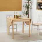 Foldable Dining Table, Solid Wood Drop Leaf Table, Natural
