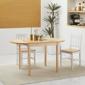 Foldable Dining Table, Solid Wood Drop Leaf Table, Natural