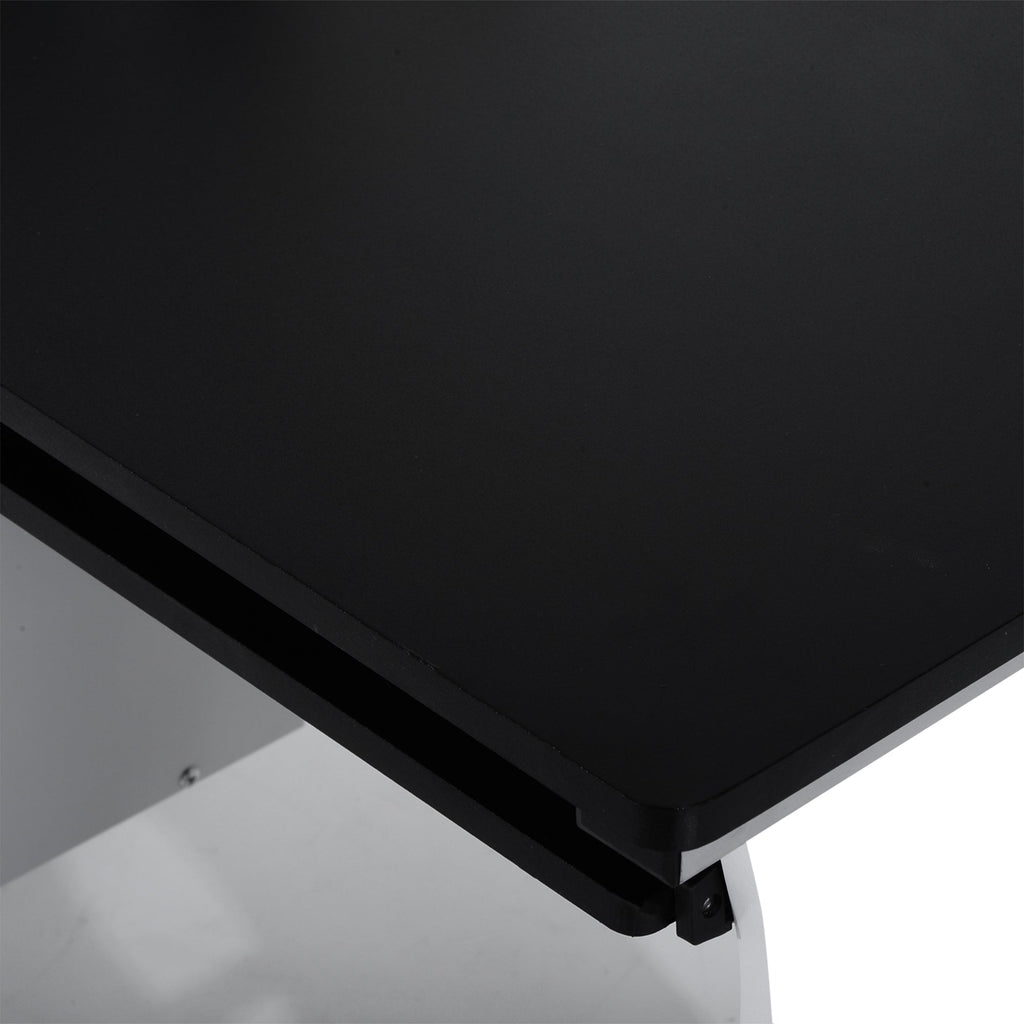 Computer Desk with Sliding Keyboard Tray, Storage Drawers and Host Box Shelf, Home Office Desk, Study Workstation, 100 x 52 x 75cm, Black