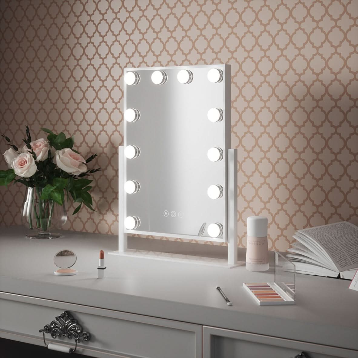 Vanity Face Mirror White 47x37cm