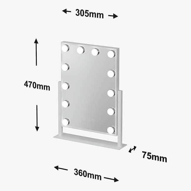 Vanity Face Mirror White 47x37cm