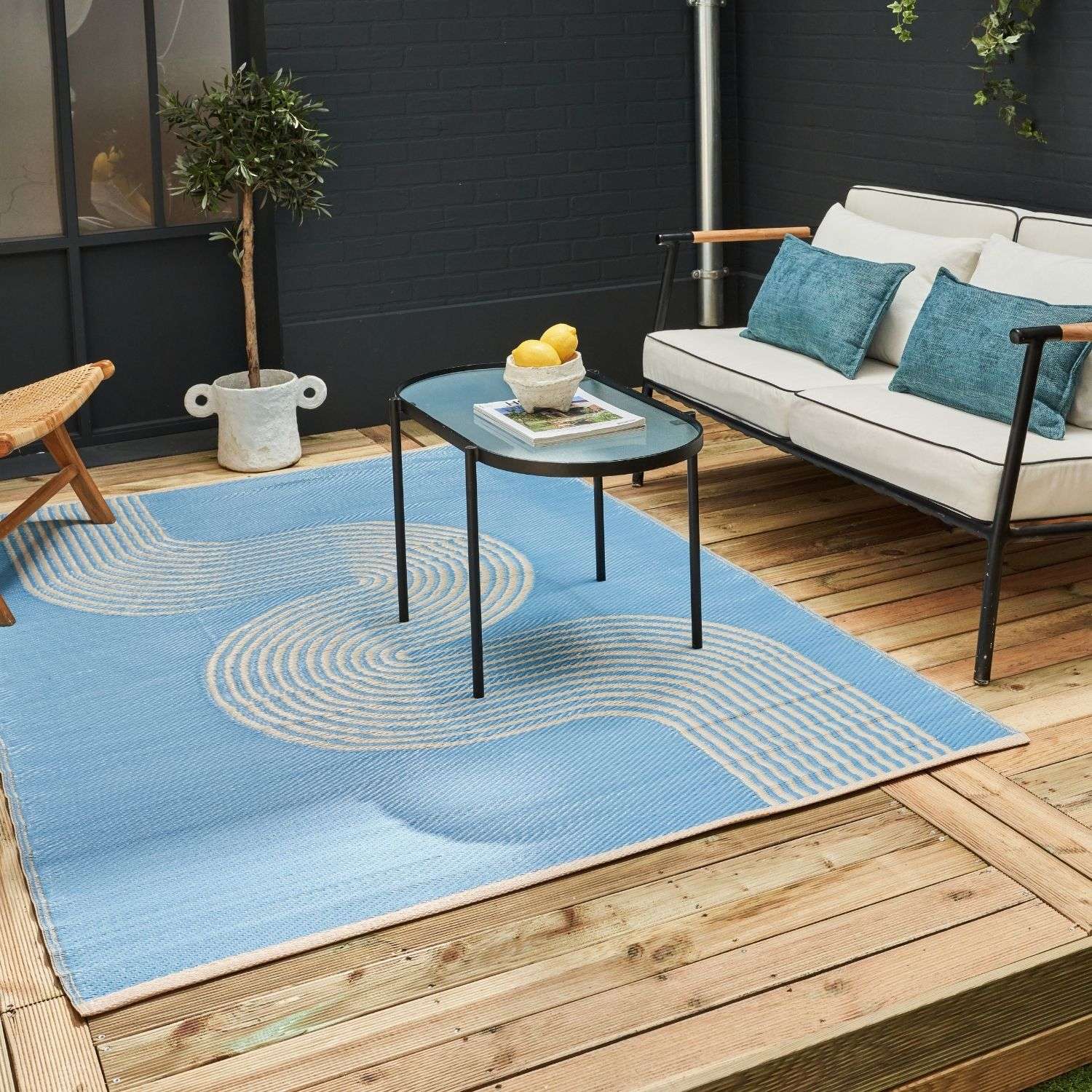 Urban Outdoor Rug Blue & Beige