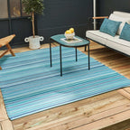 Rainbow Outdoor Rug Blue