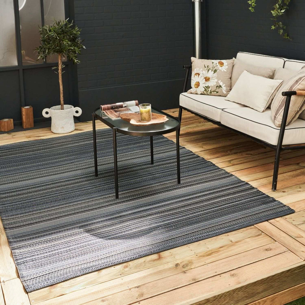 Rainbow Outdoor Rug Dark Grey