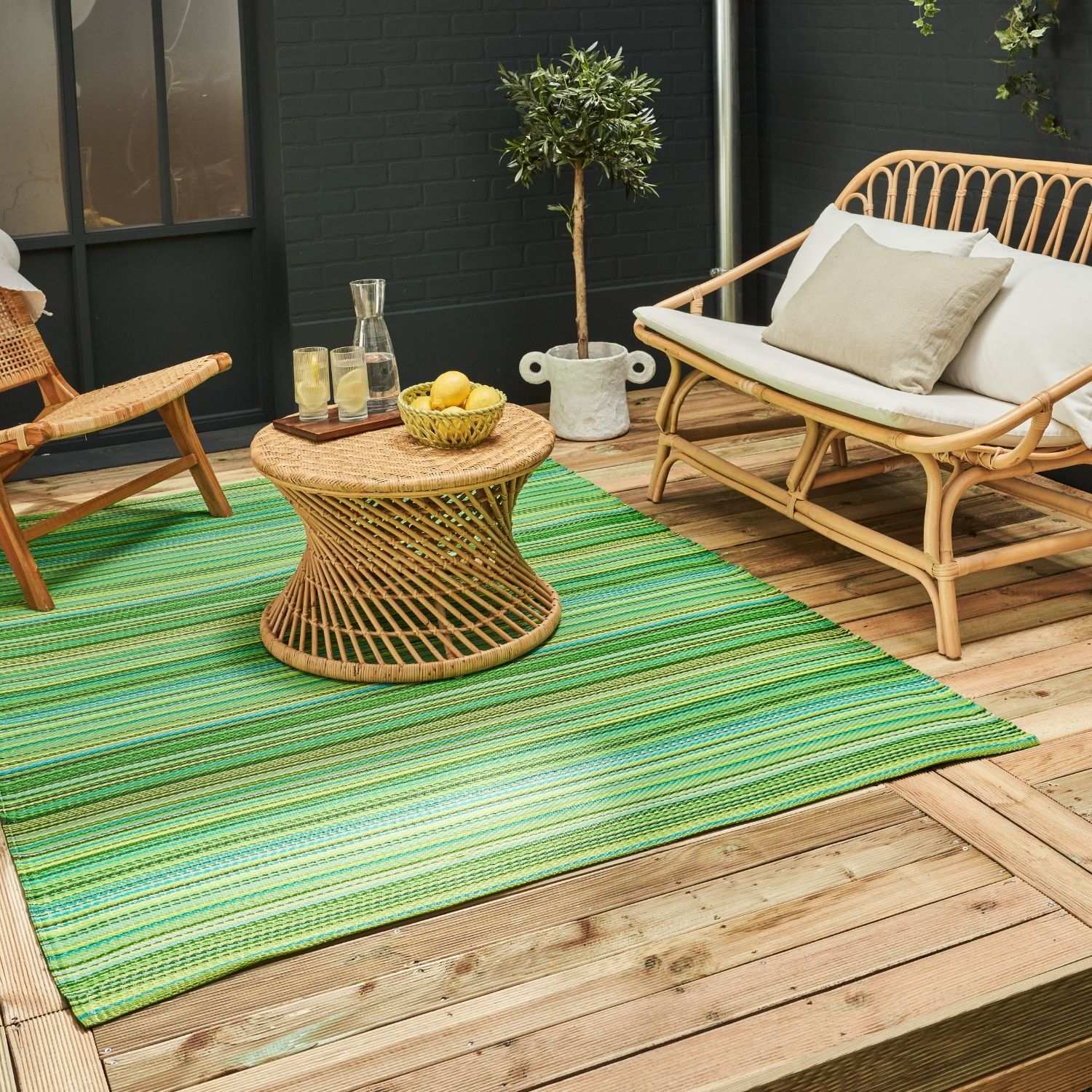 Rainbow Outdoor Rug Green