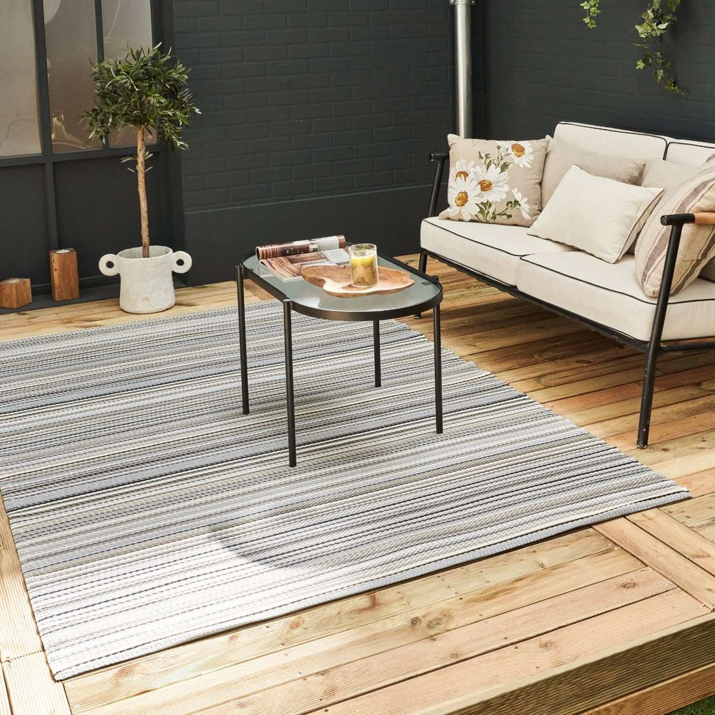 Rainbow Outdoor Rug Grey