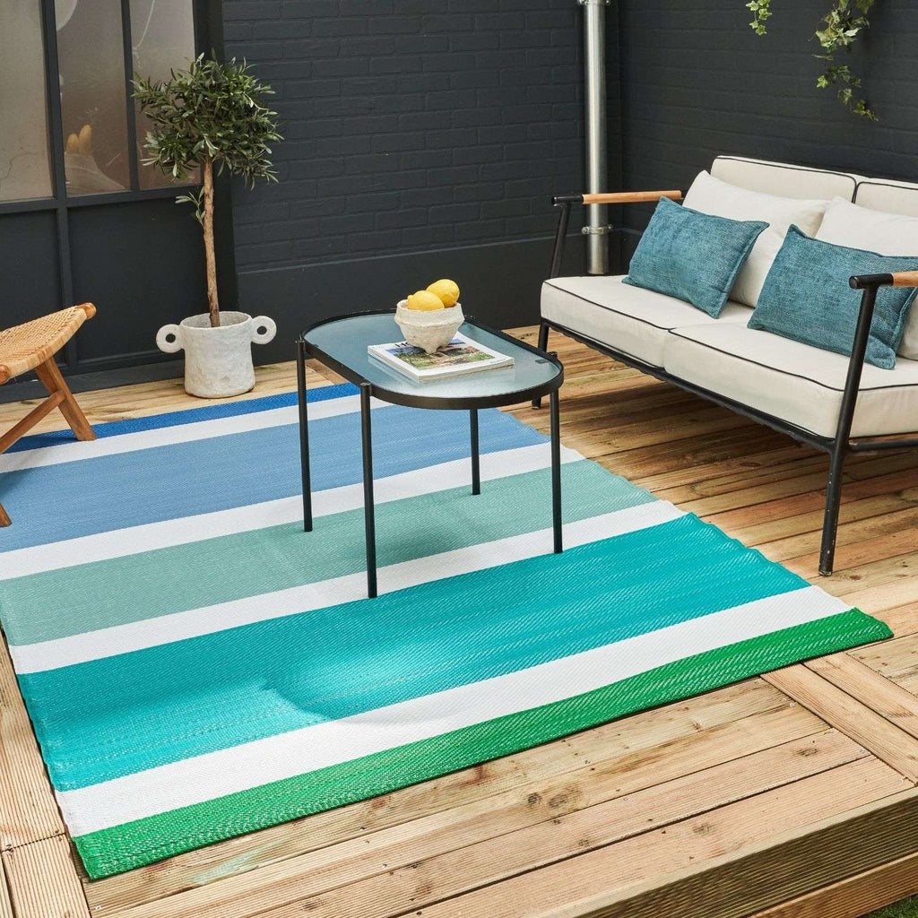 Rainbow Outdoor Rug Blue