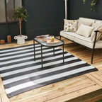 Rainbow Outdoor Rug Black & White