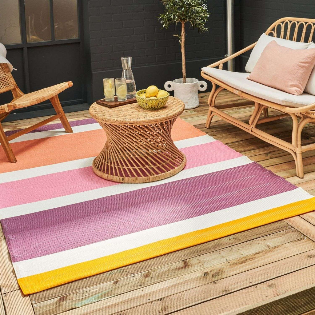 Rainbow Outdoor Rug Pink