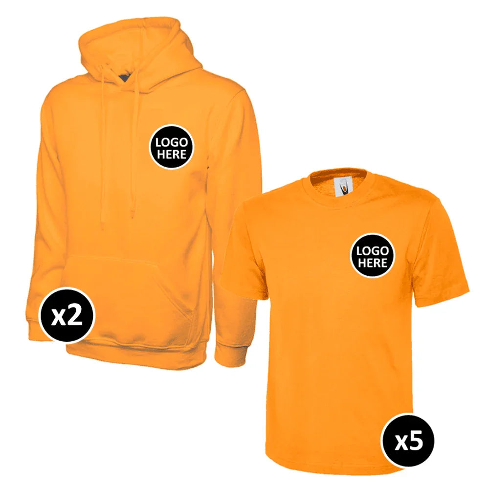 Uneek Hoodie & T-Shirts Bundle Inc Logo - 7 Items
