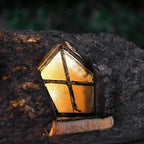 Solar Fairy House Garden Ornament Wooden Log Effect LED Light
