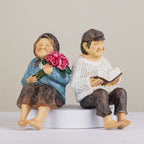Grandmother & Grandfather Solar Garden Ornament Set – Light Up Outdoor Statues