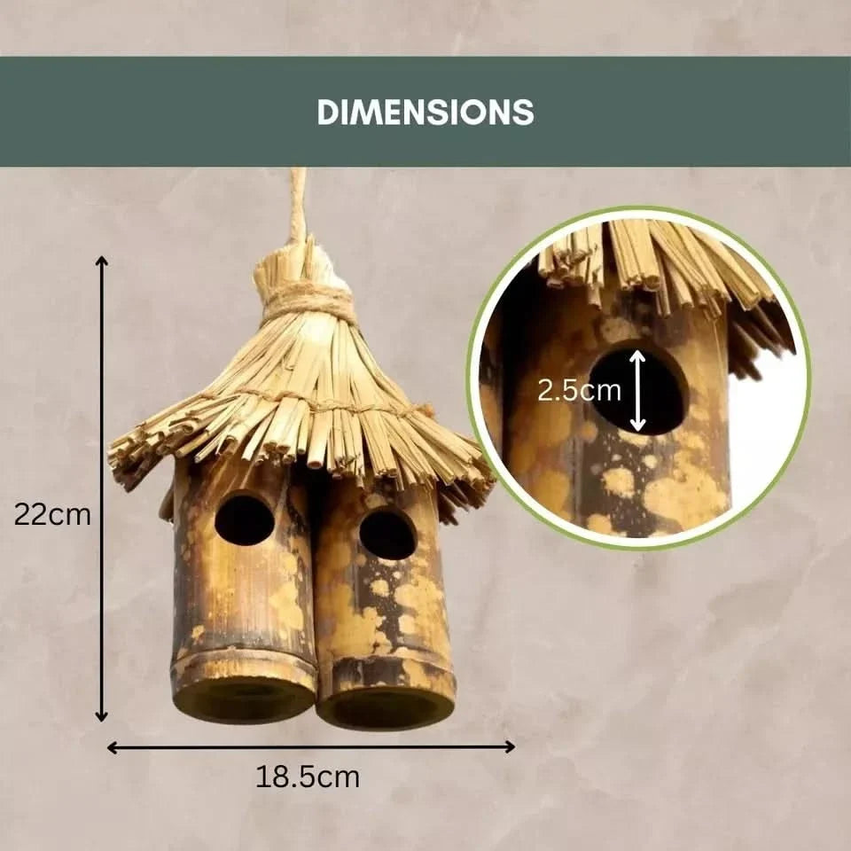 Tiki Wooden Hanging Bird Nest Box Rustic Garden Bird House Shelter