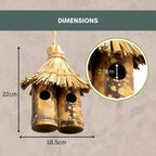 Tiki Wooden Hanging Bird Nest Box Rustic Garden Bird House Shelter