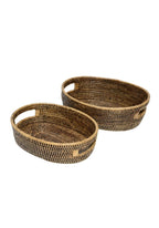 Oval Rattan Basket- Brown