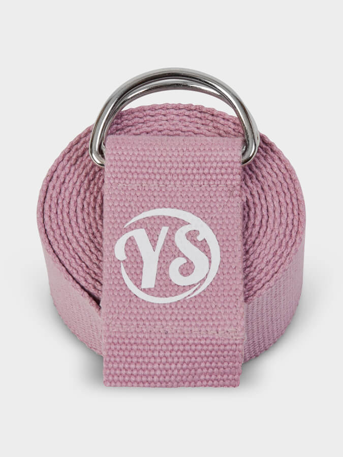 GOTS Organic Cotton D-Ring 2.5m Yoga Belt Strap Dusty Pink