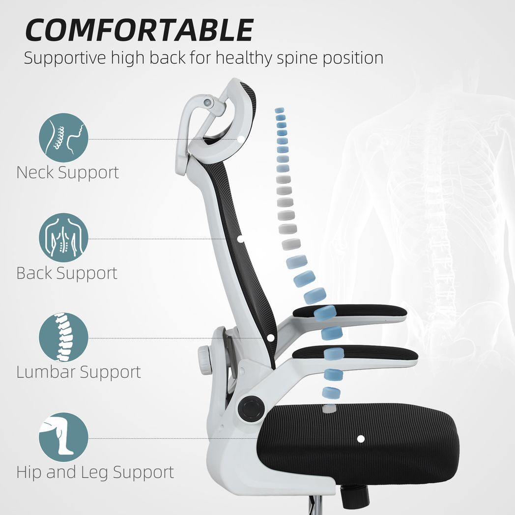 Mesh Office Chair with Headrest, Lumbar Support - Executive