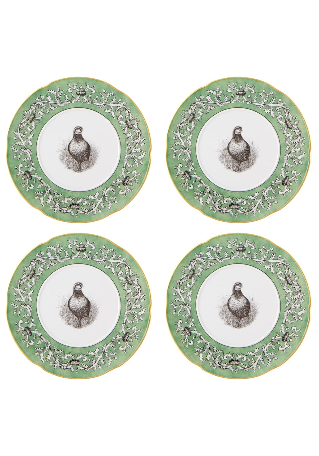 Pheasant Fancy Dessert Plates - Set of 4