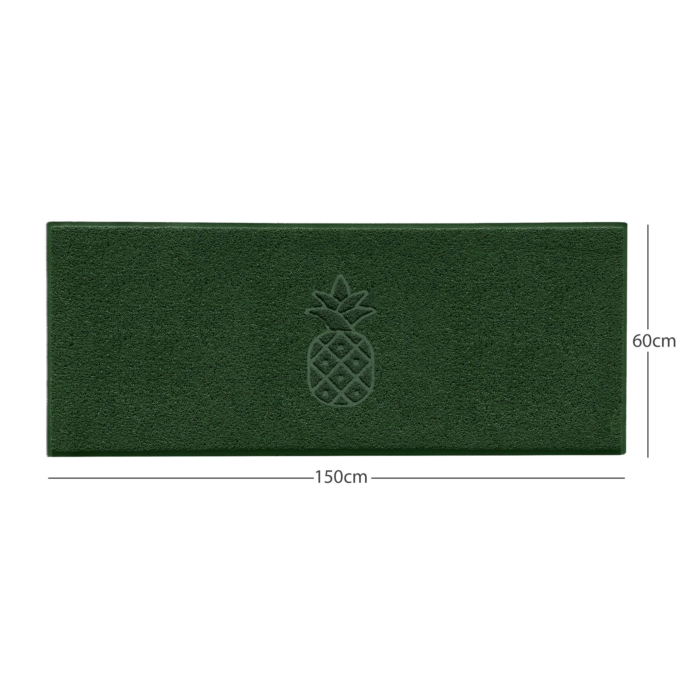 Pineapple Embossed Spaghetti Doormat Green 150cm x 60cm Yes (Suitable for Indoors)