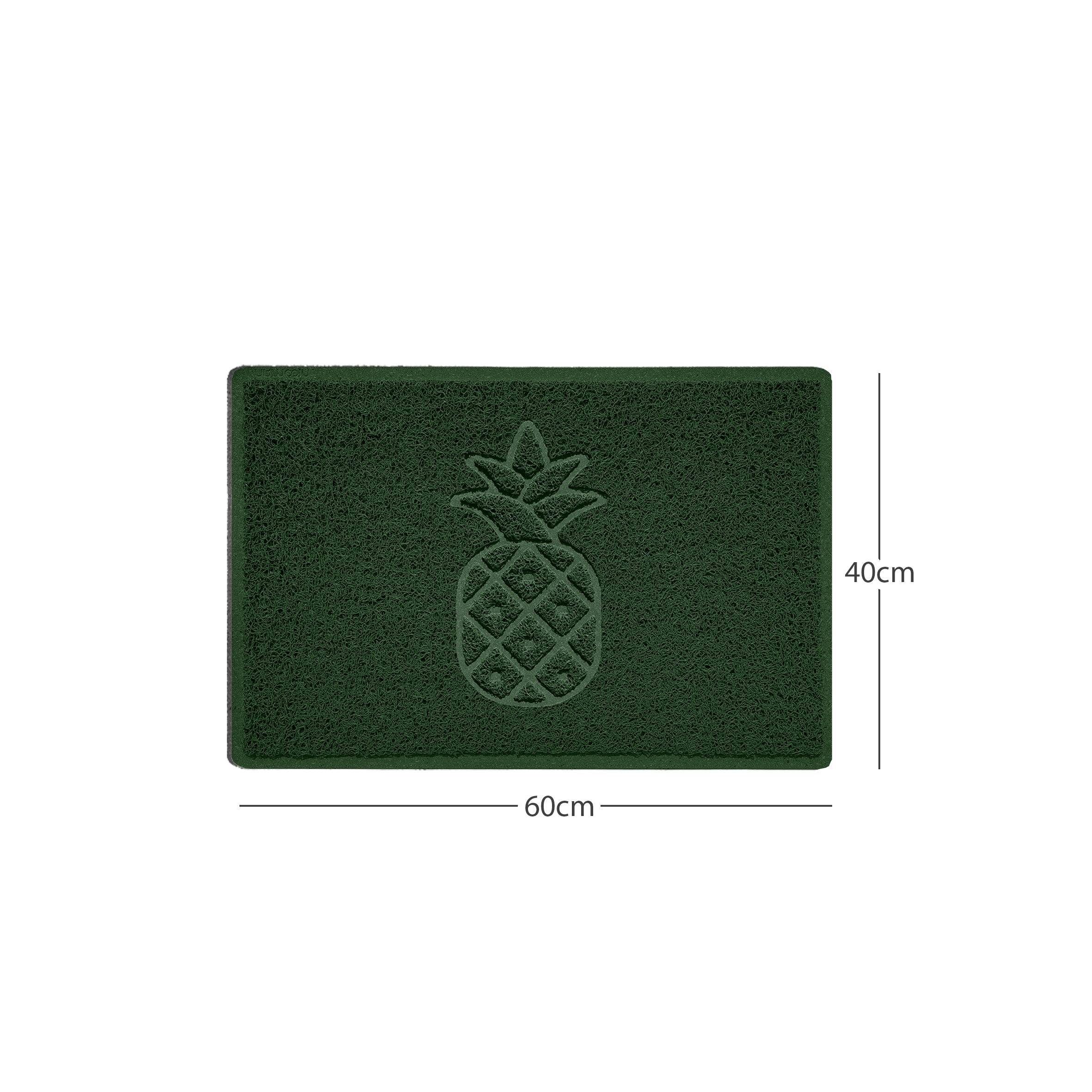 Pineapple Embossed Spaghetti Doormat Green 60cm x 40cm Yes (Suitable for Indoors)
