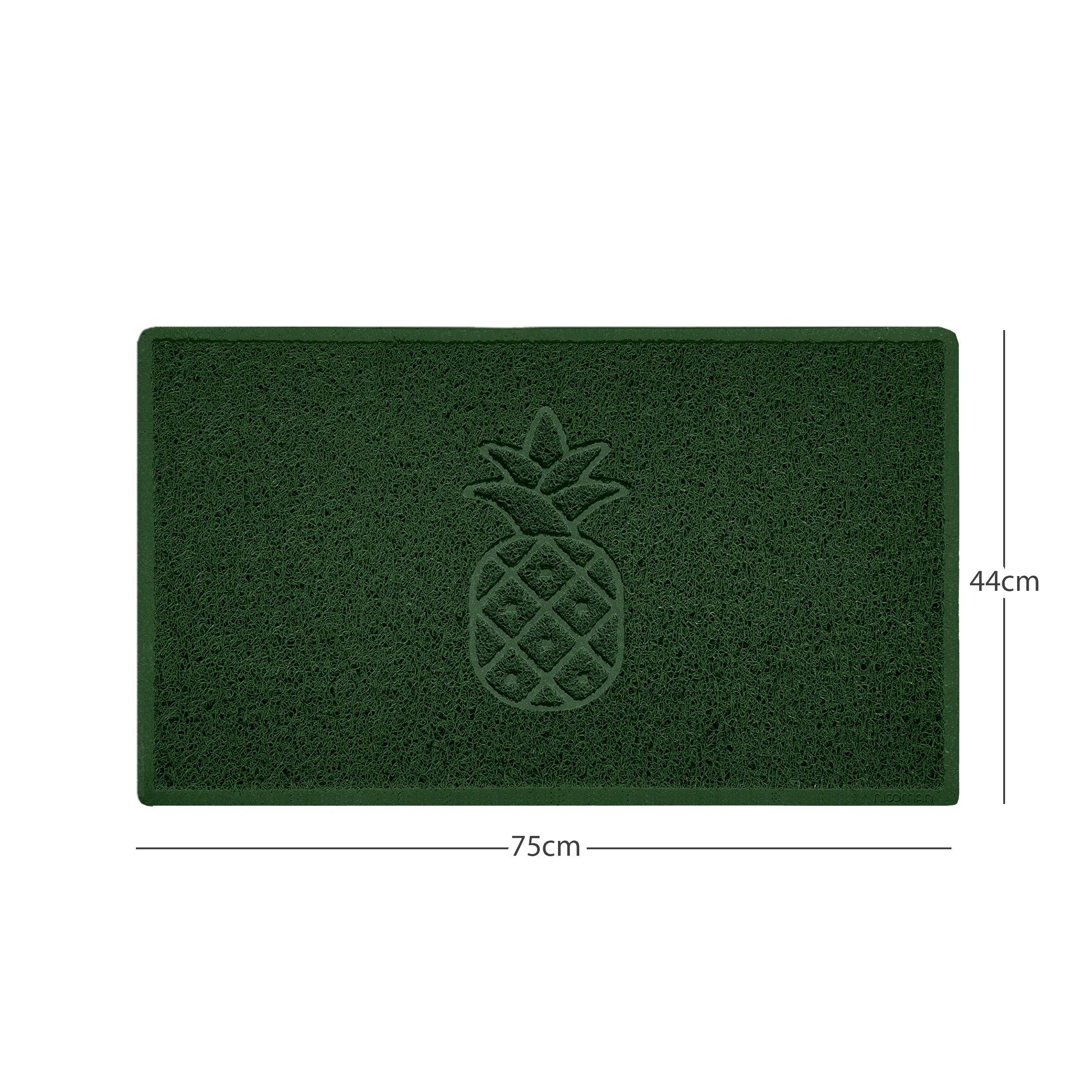Pineapple Embossed Spaghetti Doormat Green 75cm x 44cm Yes (Suitable for Indoors)