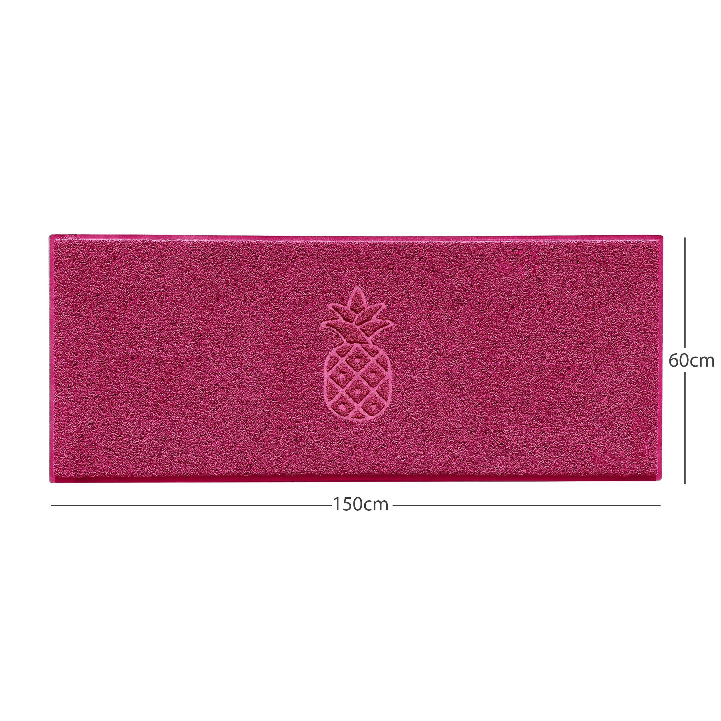 Pineapple Embossed Spaghetti Doormat Pink 150cm x 60cm Yes (Suitable for Indoors)