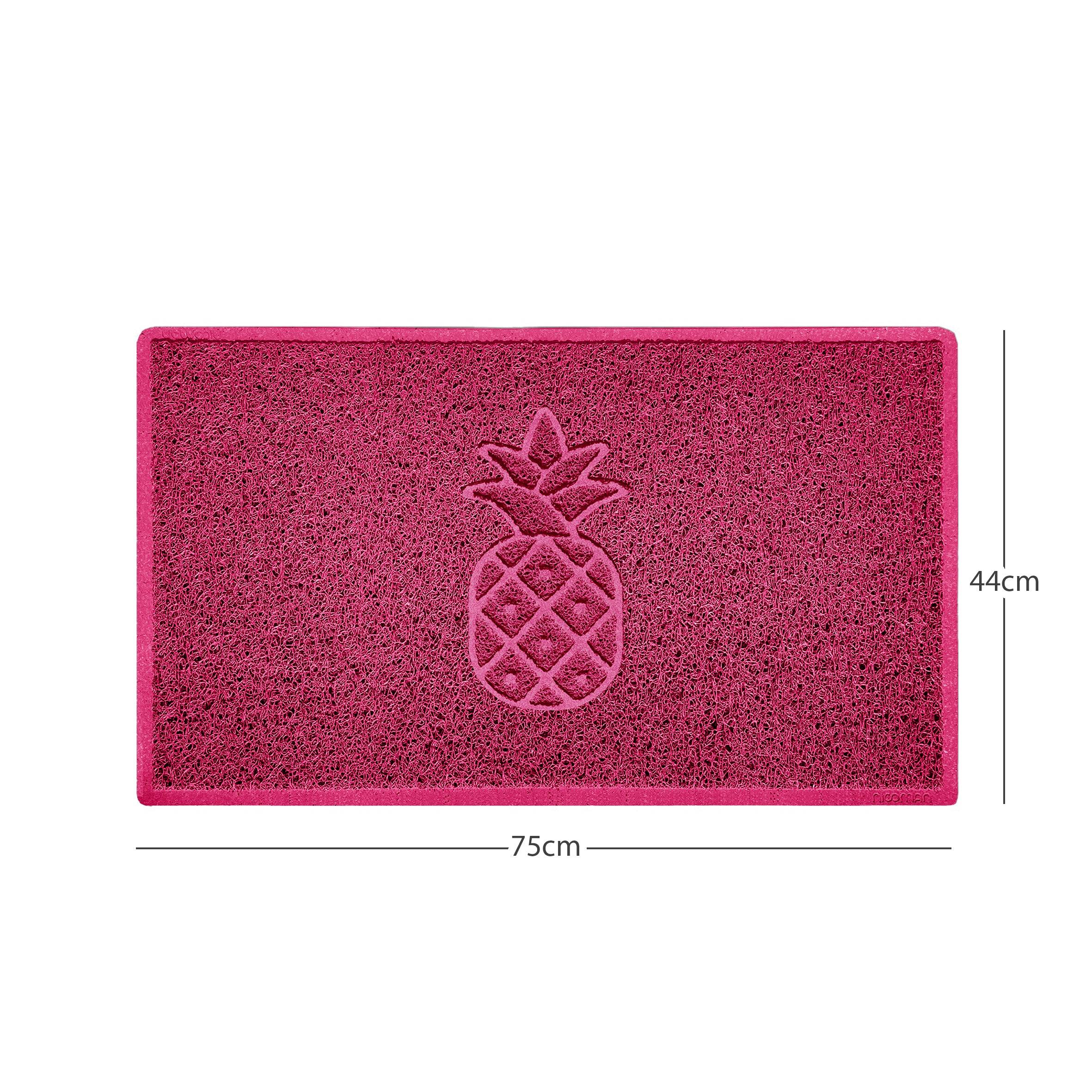 Pineapple Embossed Spaghetti Doormat Pink 75cm x 44cm Yes (Suitable for Indoors)