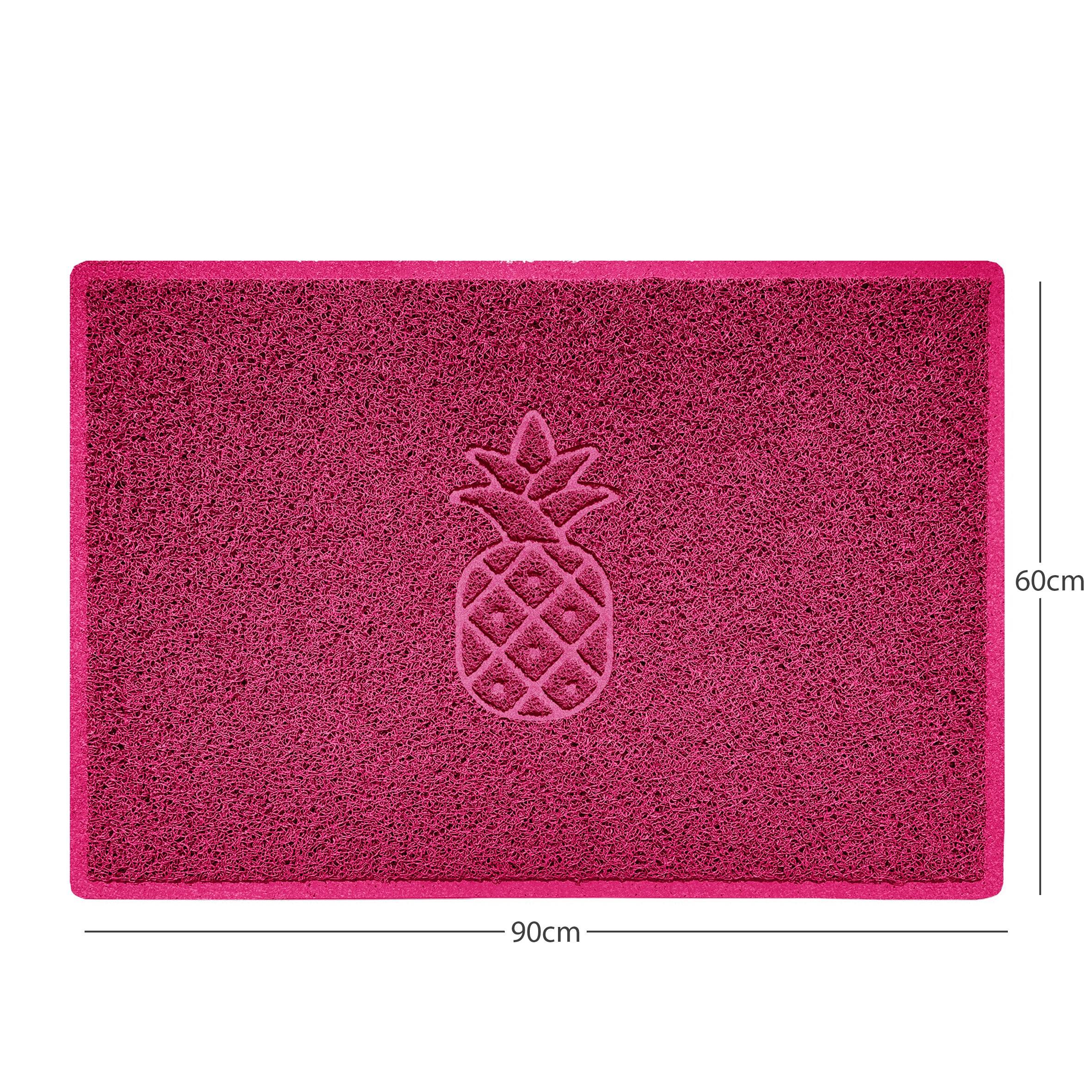 Pineapple Embossed Spaghetti Doormat Pink 90cm x 60cm Yes (Suitable for Indoors)
