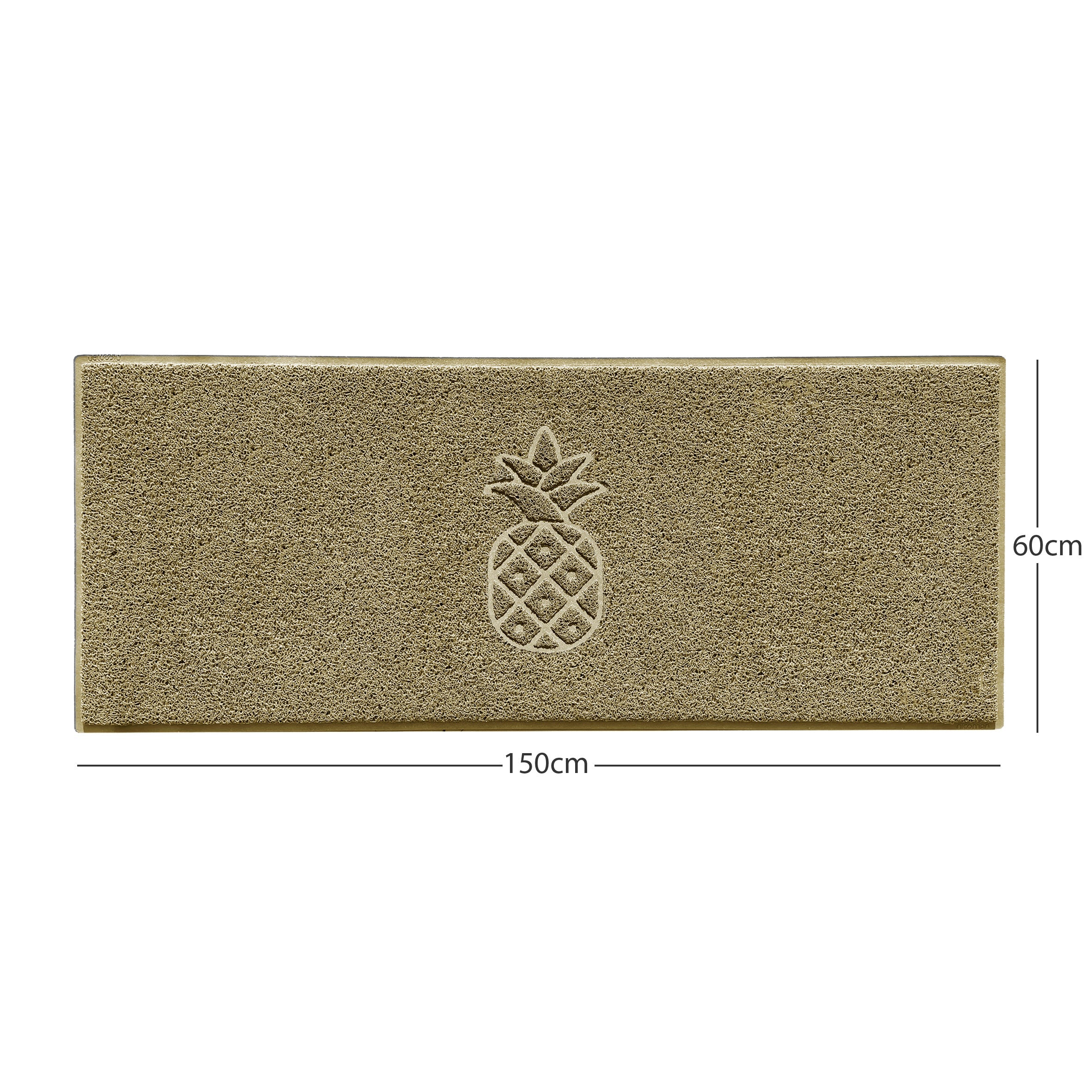 Pineapple Embossed Spaghetti Doormat Beige 150cm x 60cm Yes (Suitable for Indoors)