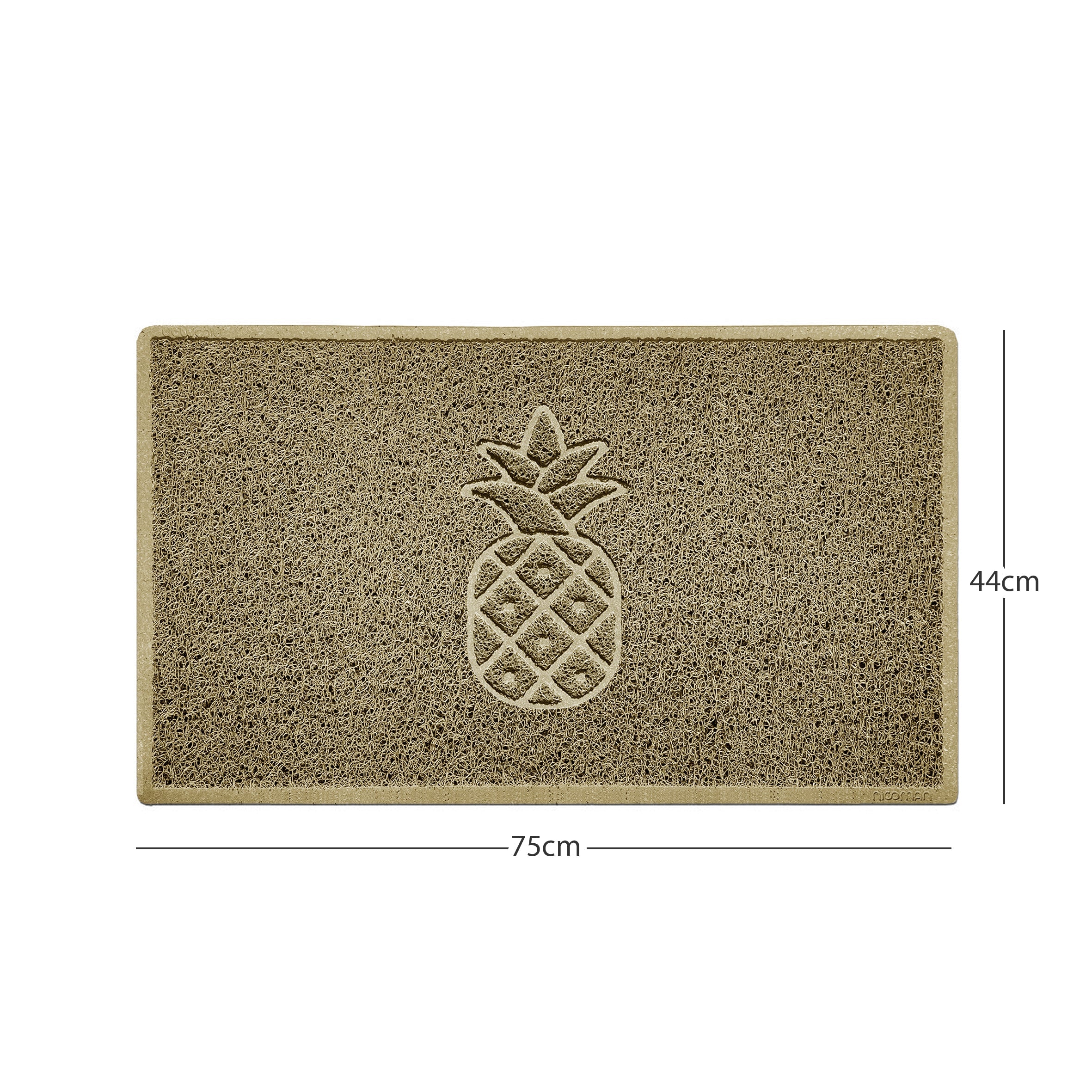 Pineapple Embossed Spaghetti Doormat Beige 75cm x 44cm Yes (Suitable for Indoors)