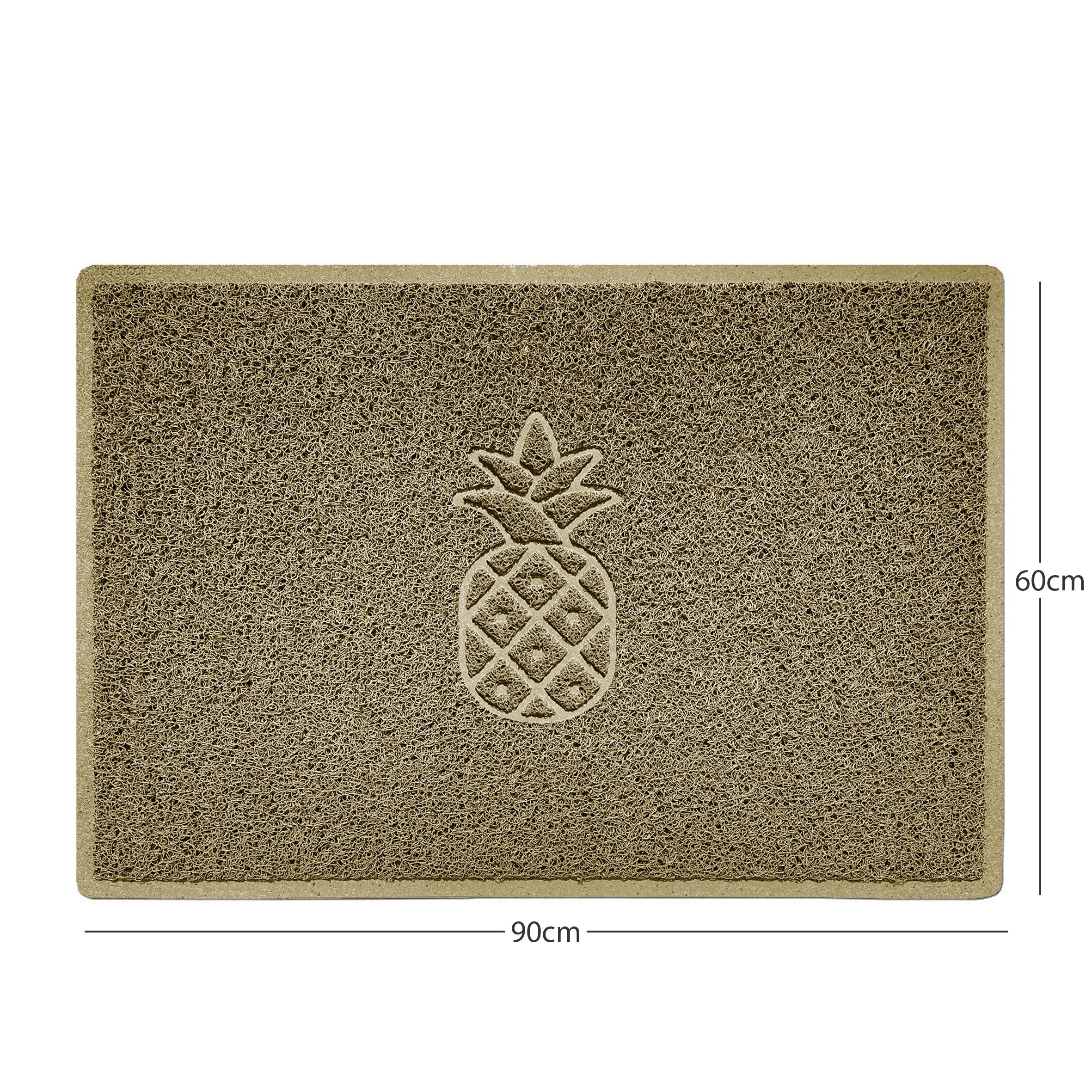 Pineapple Embossed Spaghetti Doormat Beige 90cm x 60cm Yes (Suitable for Indoors)