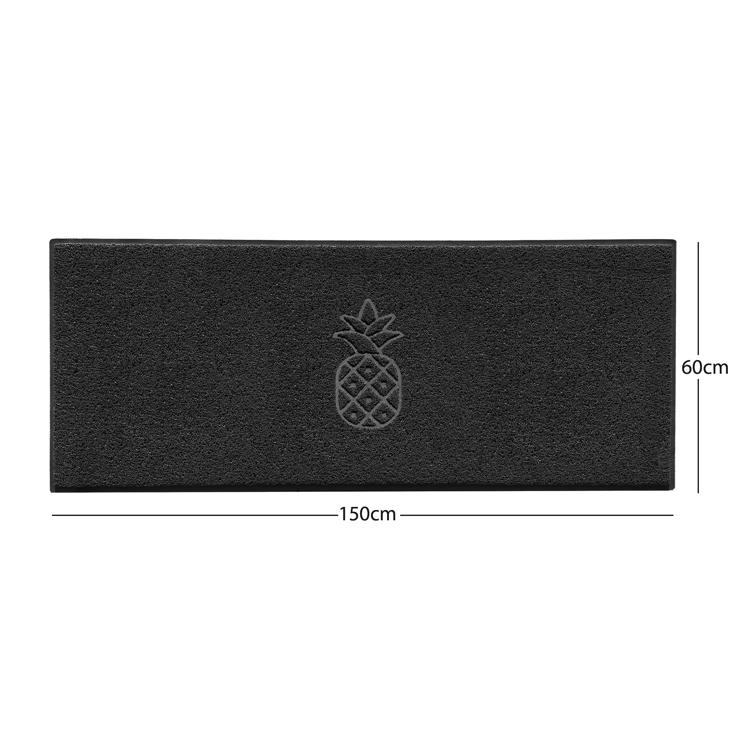 Pineapple Embossed Spaghetti Doormat Black 150cm x 60cm