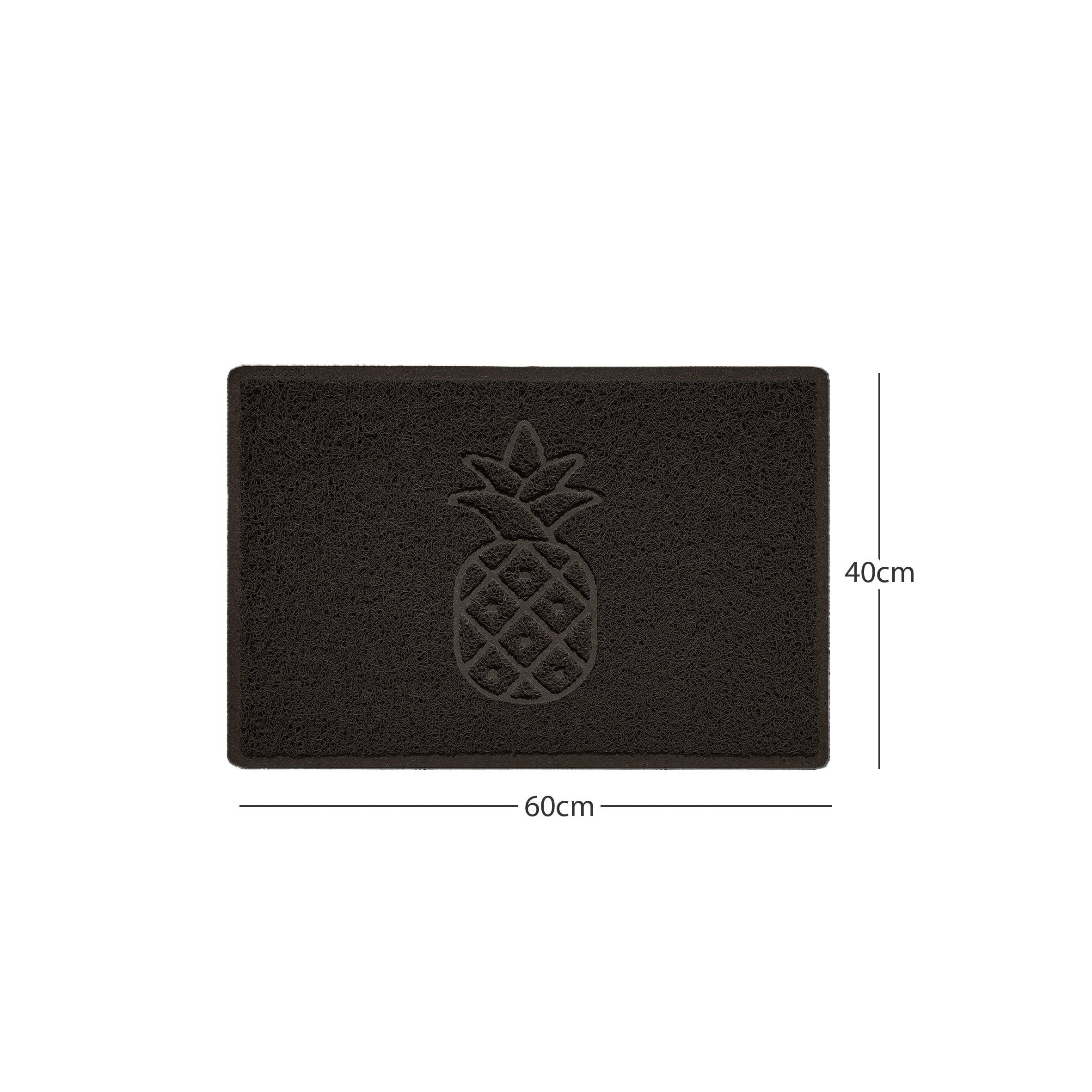 Pineapple Embossed Spaghetti Doormat Brown 60cm x 40cm