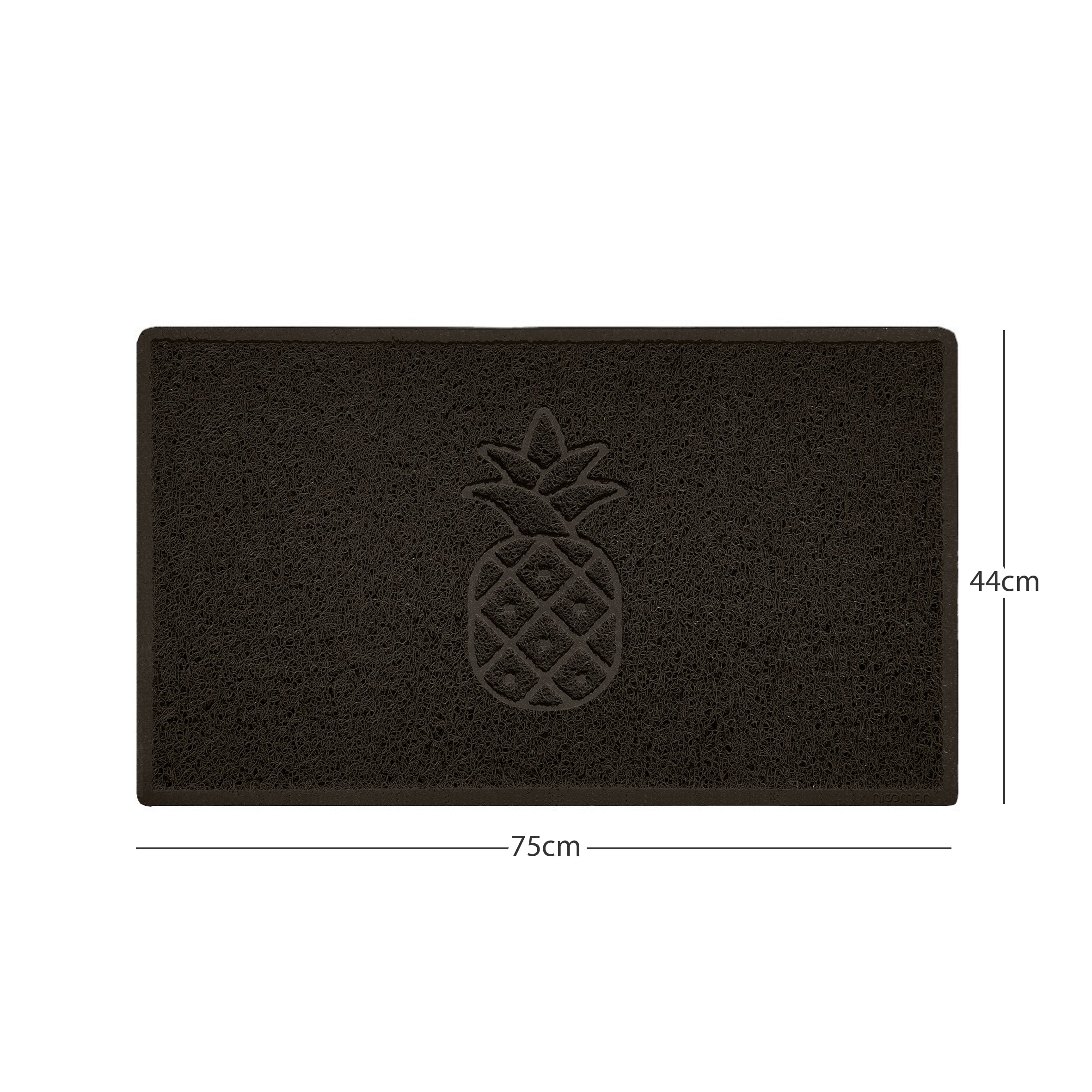 Pineapple Embossed Spaghetti Doormat Brown 75cm x 44cm