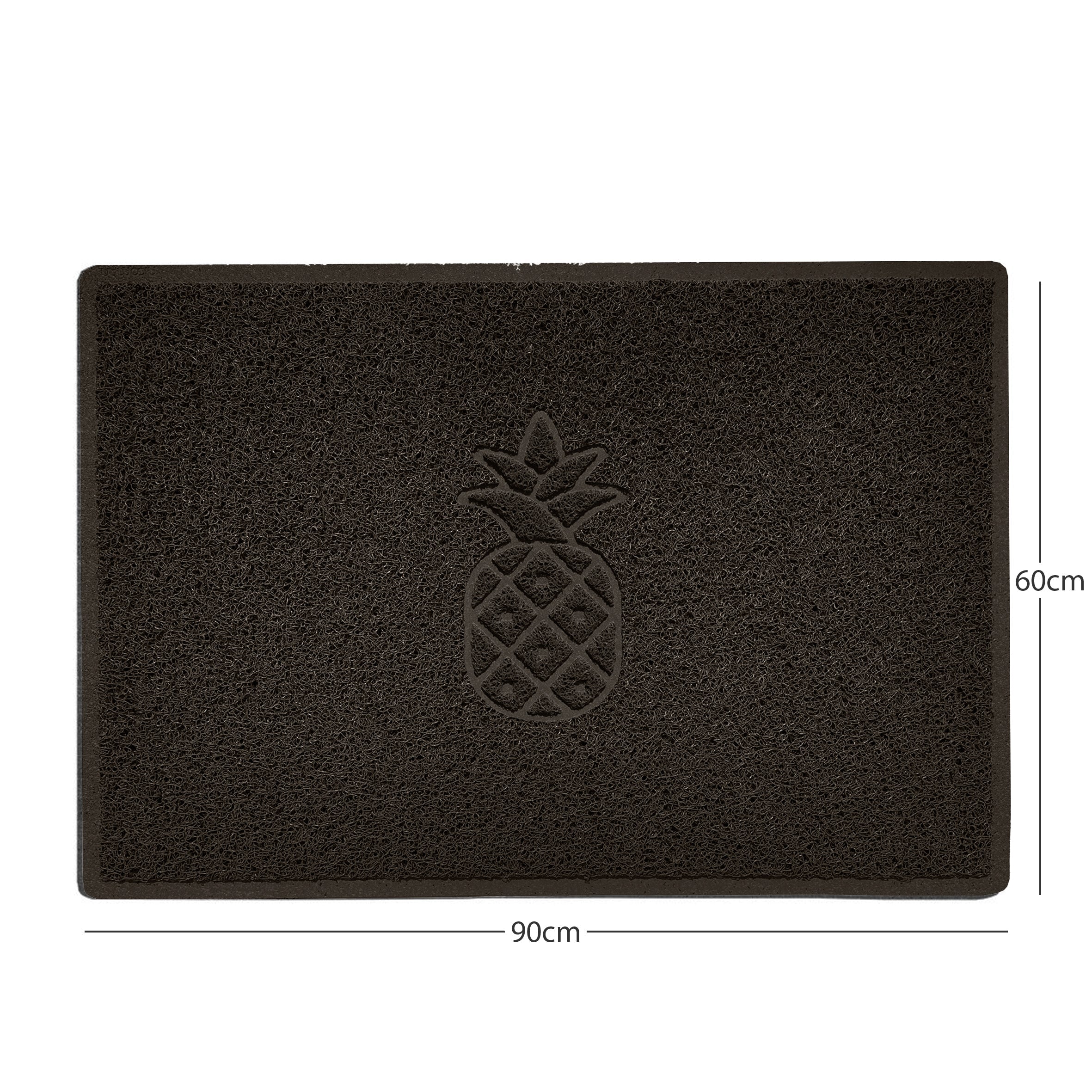 Pineapple Embossed Spaghetti Doormat Brown 90cm x 60cm