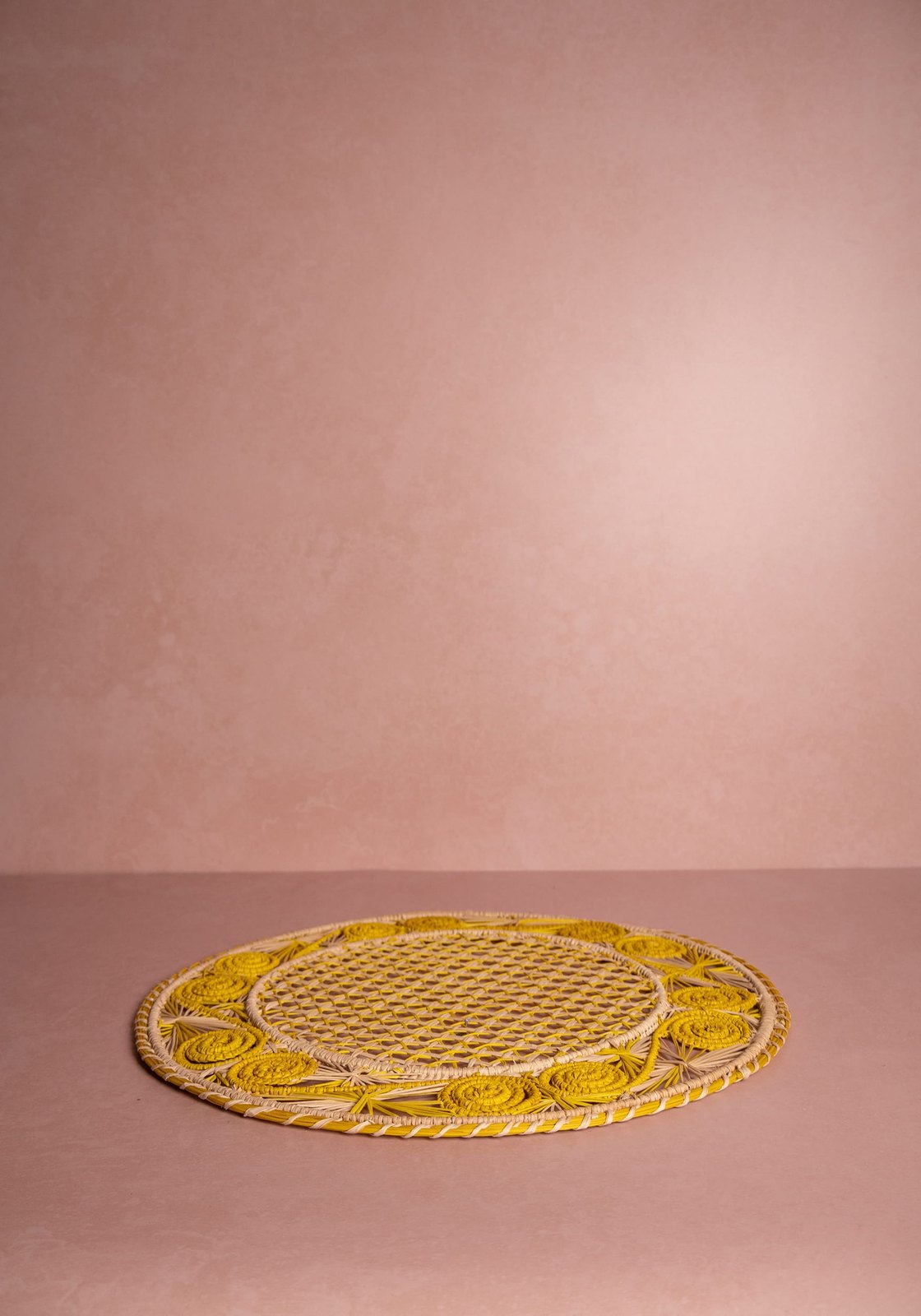 Atlántico Iraca Woven Placemats, Yellow Set of 4
