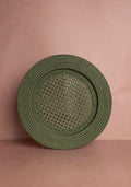 Harbour Island Round Rattan Charger Green - Set of 4