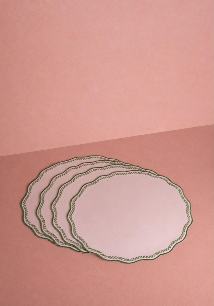 Smart Green Trim Placemats - Set of 4