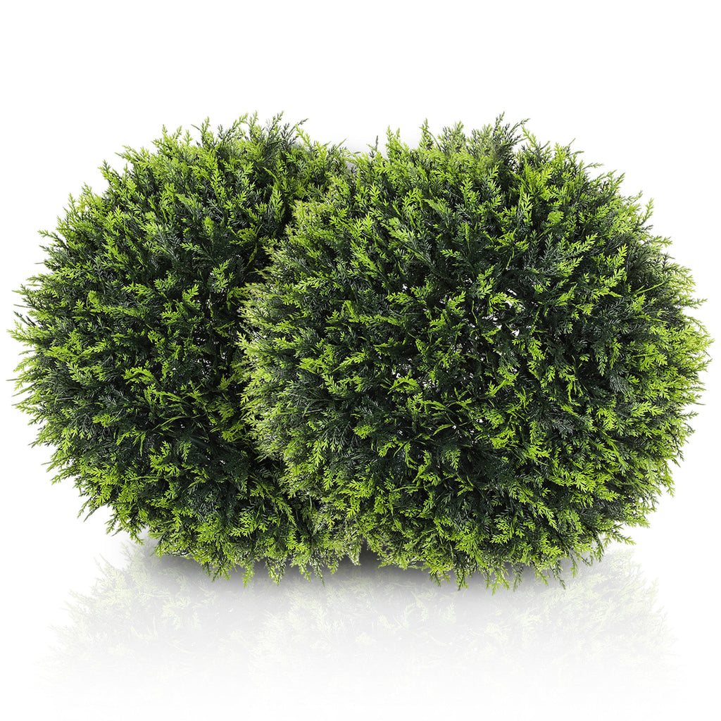 Set of 2 Artificial Plant Topiary Balls, Faux Plants for Decor, Green