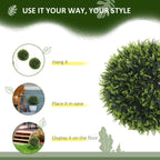 Set of 2 Artificial Plant Topiary Balls, Faux Plants for Decor, Green