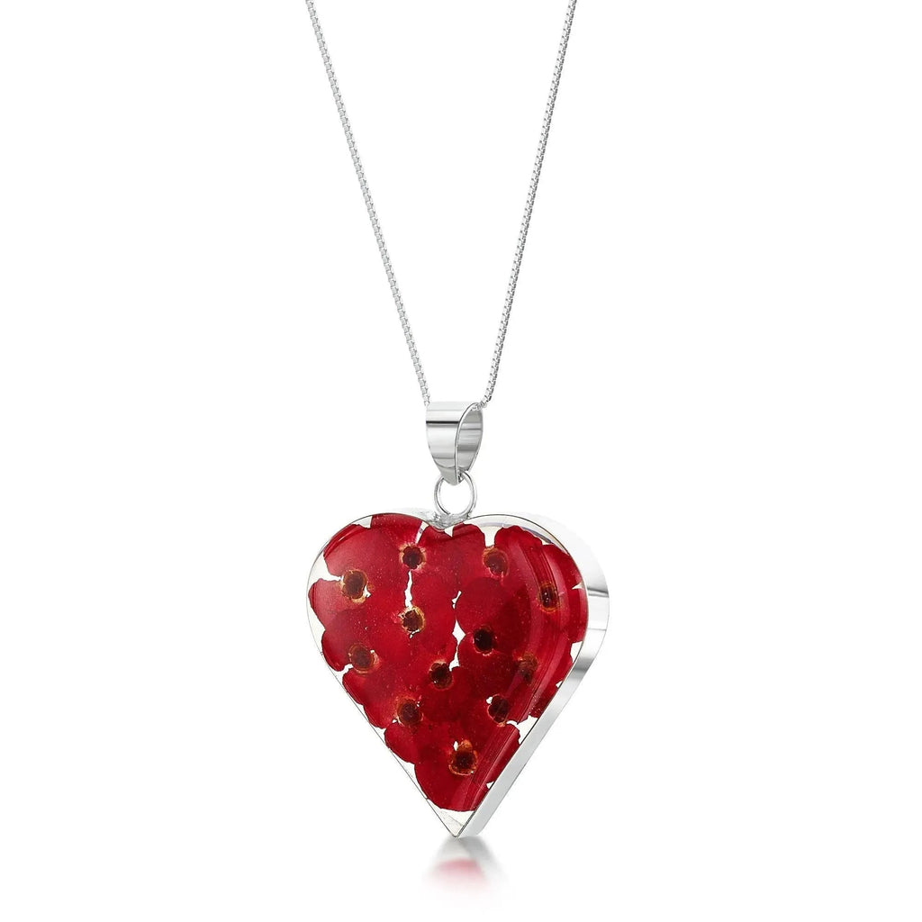 Poppy Heart Large Pendant Necklace Long: 24-26 inch (609-660mm)