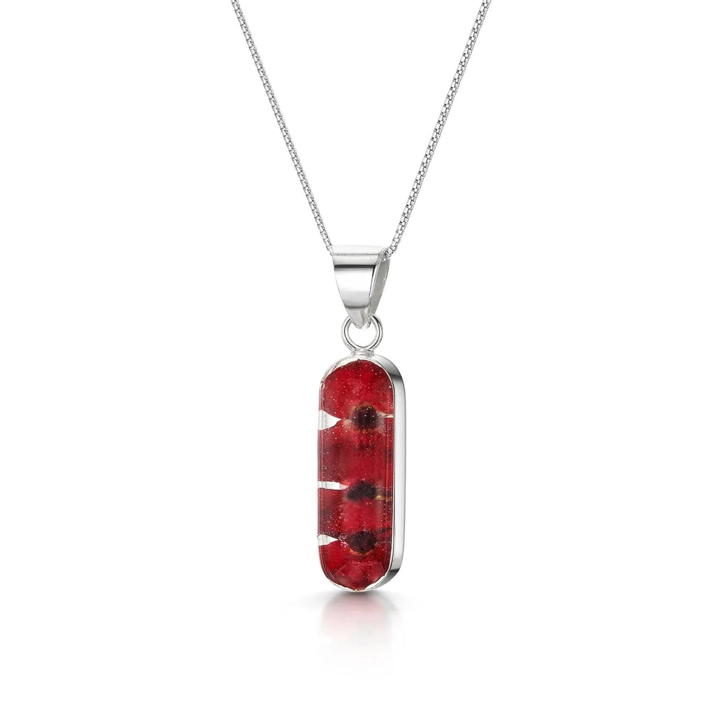 Poppy Silver Vertical Bar Pendant Necklace Sterling silver