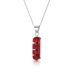 Poppy Silver Vertical Bar Pendant Necklace Sterling silver