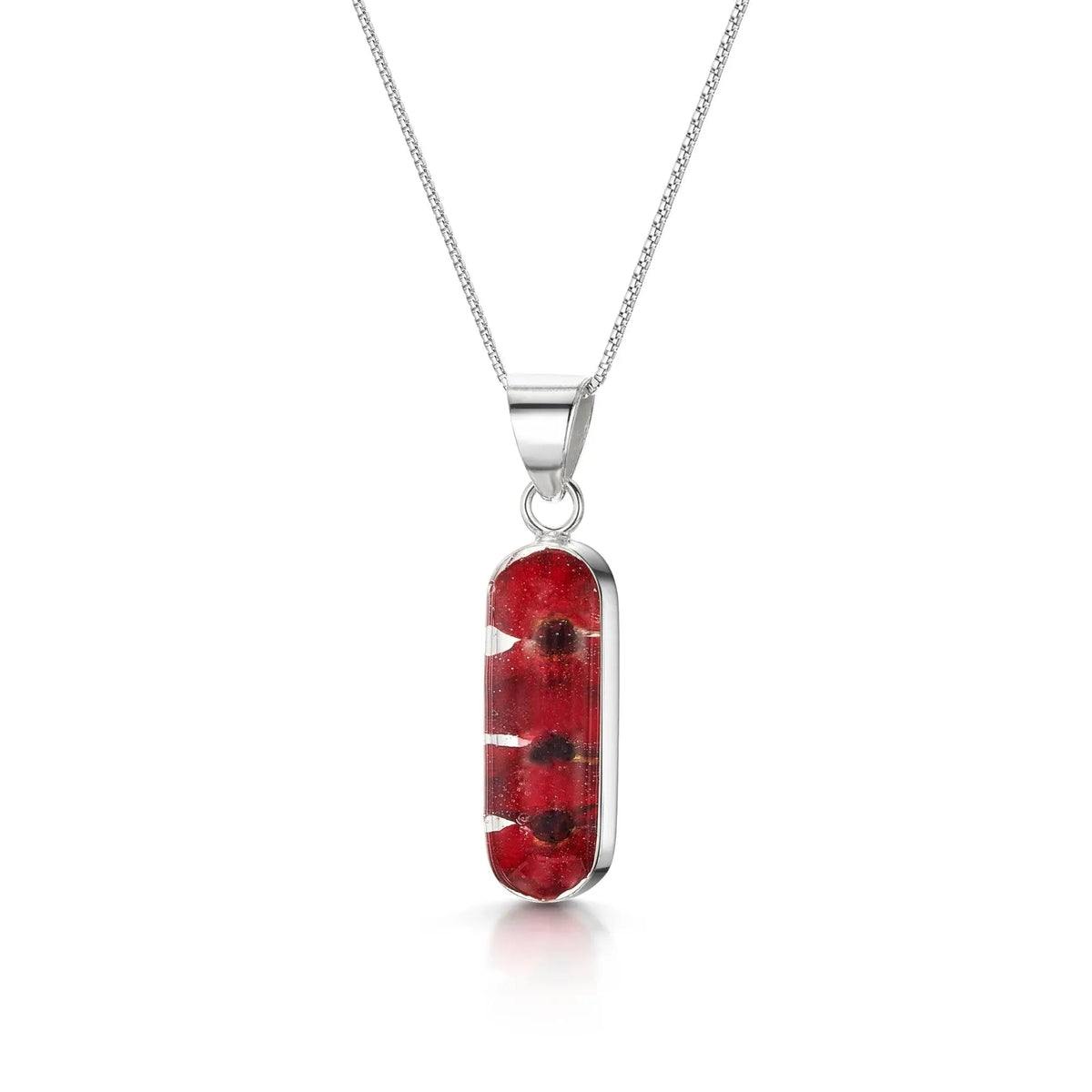 Poppy Silver Vertical Bar Pendant Necklace Sterling silver