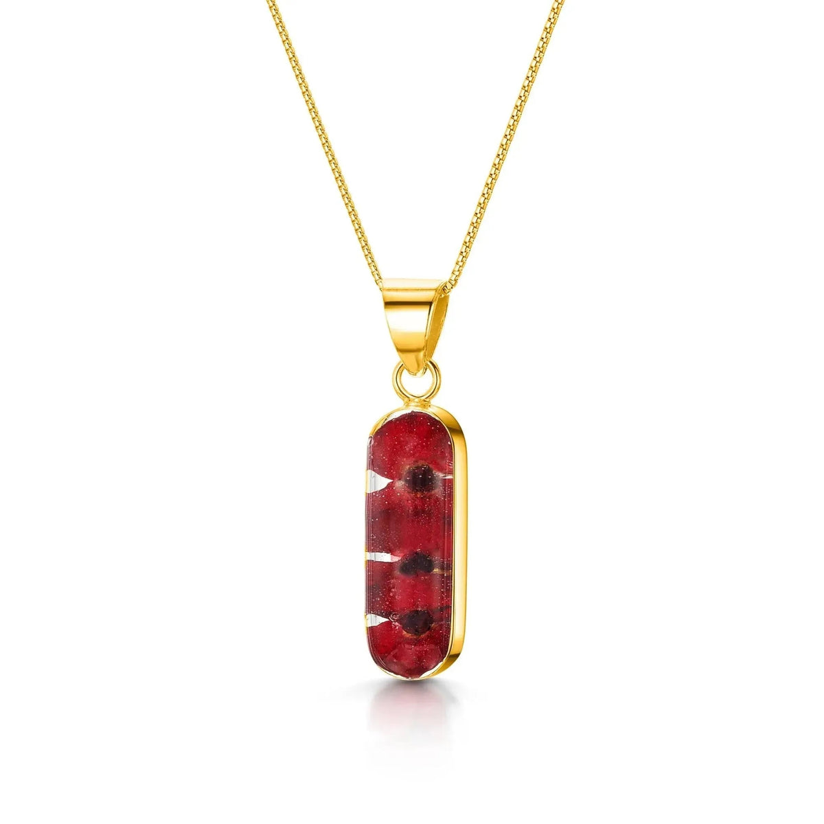 Poppy Silver Vertical Bar Pendant Necklace Gold-plated sterling silver Short: 16-18 inch (406-457mm)