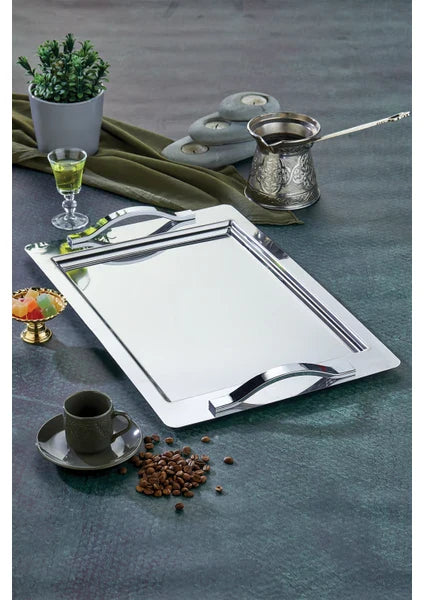 Premium Stainless Steel Serving Tray for Tea and Coffee