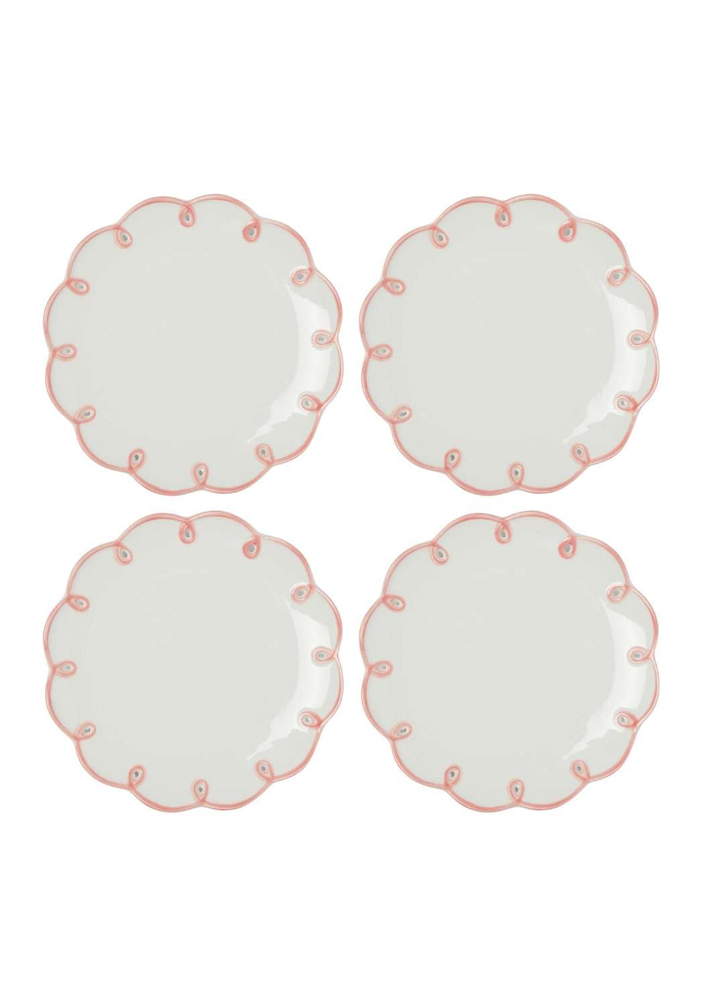 Pretty in Pink Scalloped Side Plates - Set of 4