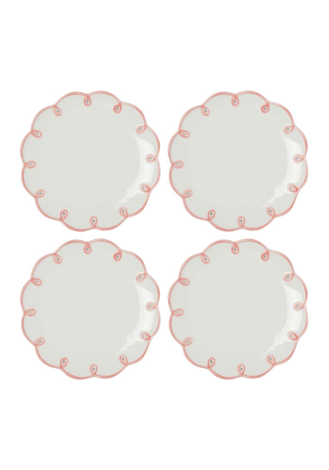 Pretty in Pink Scalloped Side Plates - Set of 4