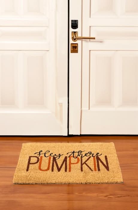 Hey There Pumpkin Coir Door Mat Autumn Halloween Welcome Rug