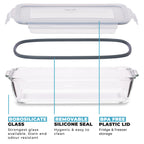 2.2L Borosilicate Glass Lasagne Dish with Lid